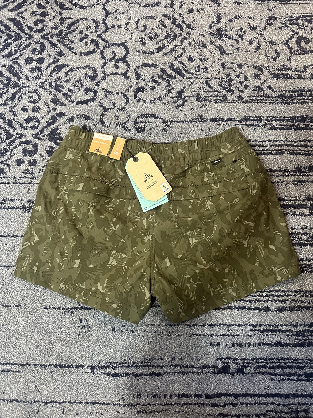 Prana Olive Camo Athletic Shorts